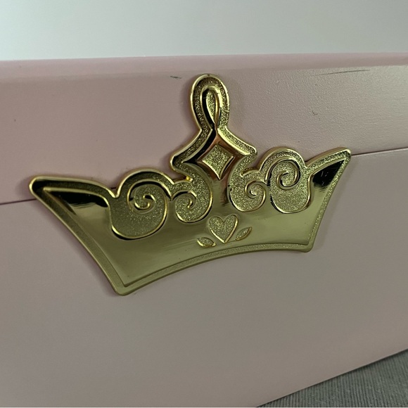 Kids Disney Princess Gold Icon Pink Lacquer Wood Jewelry Box Jewelry Organizer - Picture 3 of 15